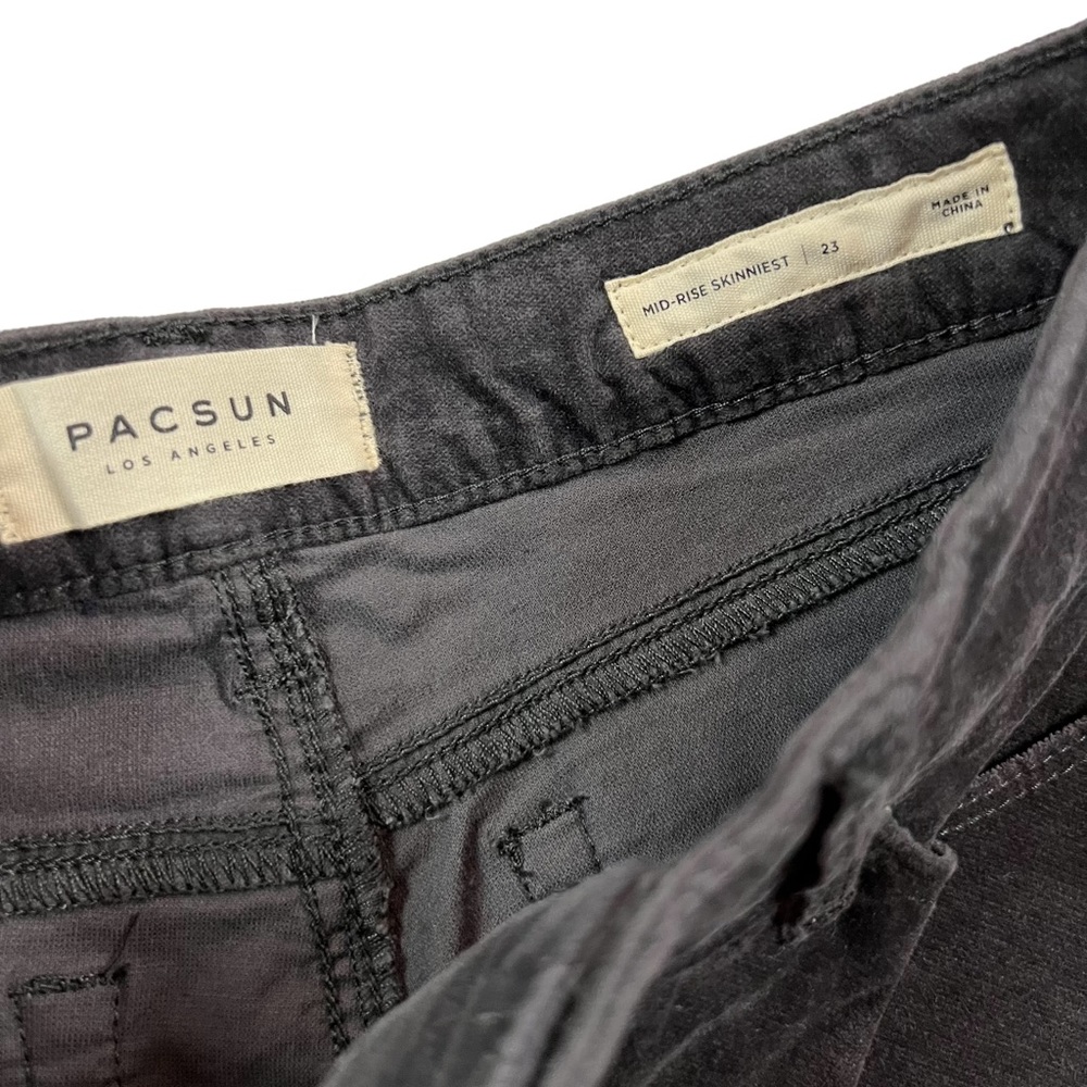 Pacsun NWT Size 23 Mid Rise Skinniest Velveteen/ Velour Gray Jeans - Picture 4 of 9